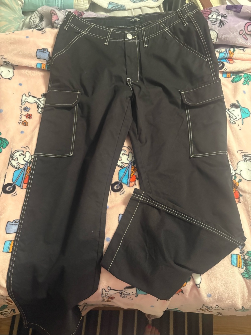 True religion Men's Black Cargo Pants - Classic Workwear Style nwt size 34